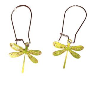 Lime Green Delicate Mini Handmade Dragonfly Earrings Dragonflies Laser Cut KATTA